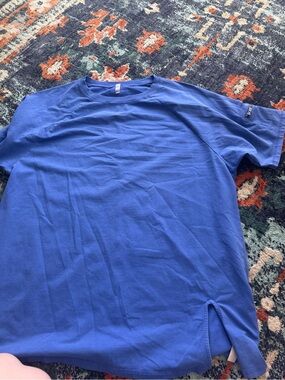 Free People Royal Blue Short Sleeve Crew Tee